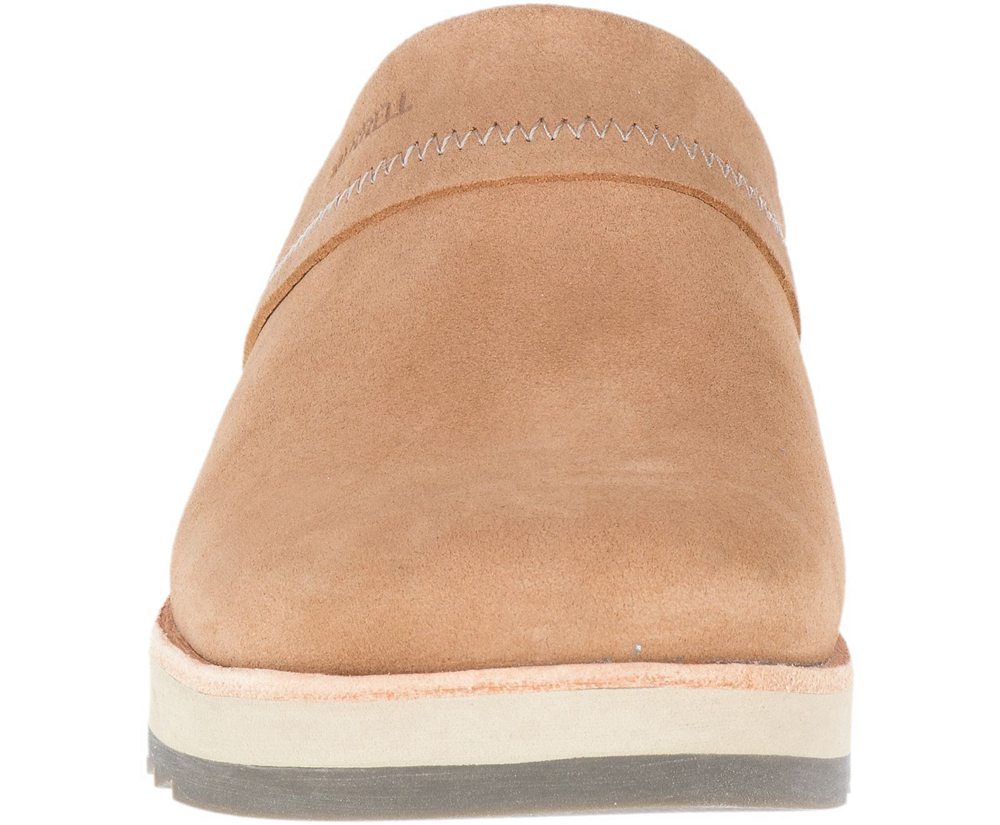 Merrell Slip Ons Khaki - Juno Clog Suede - Womens 62AWEQIHC